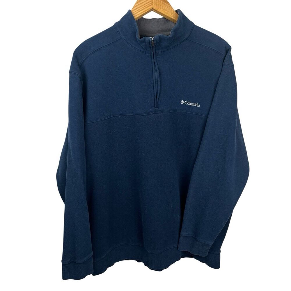 Columbia Hart Mountain Half Zip Shirt Long Sleeve Navy Blue Pullover Men's XXL - Picture 1 of 16